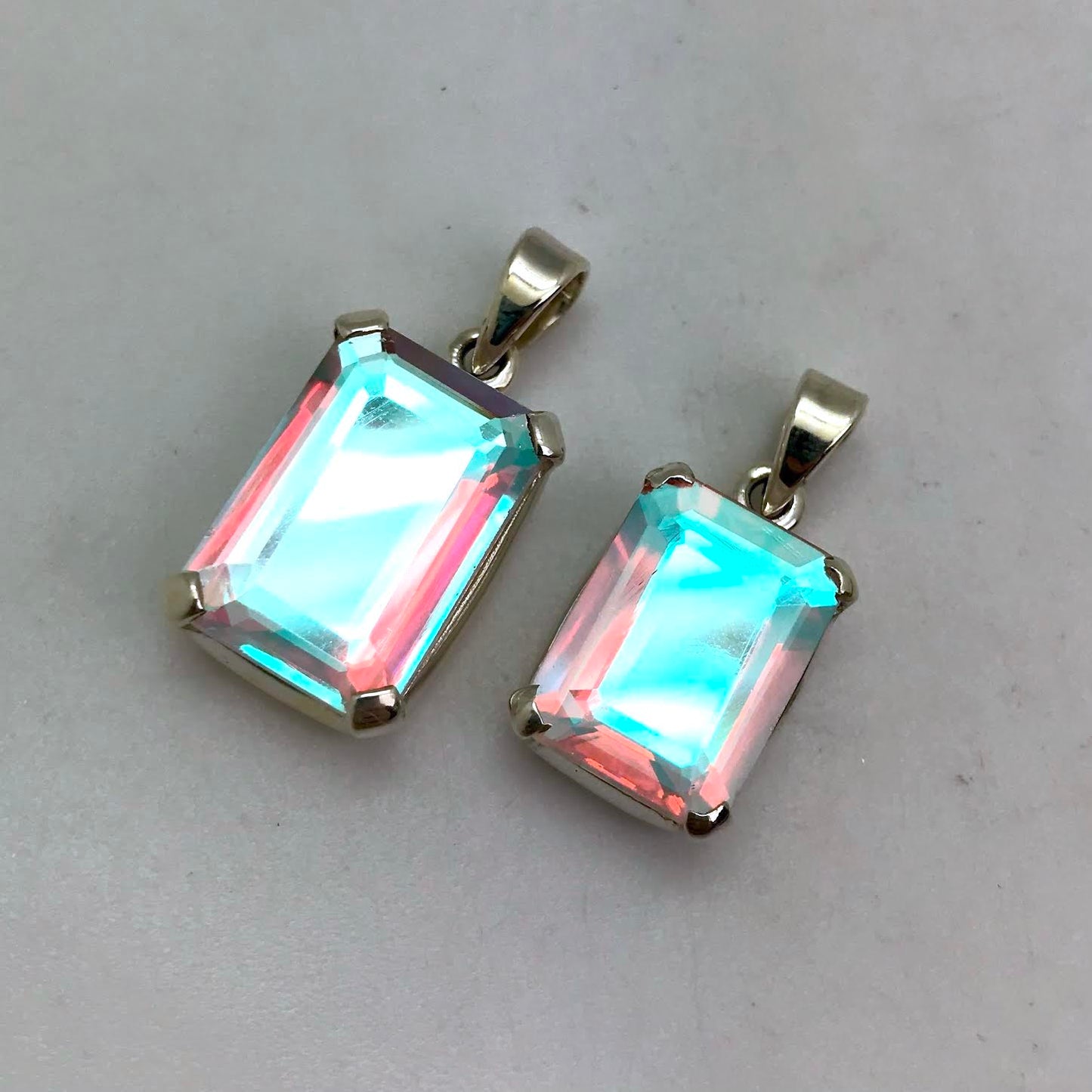 Faceted Mystic Quartz (Rectangle / Square) Pendant