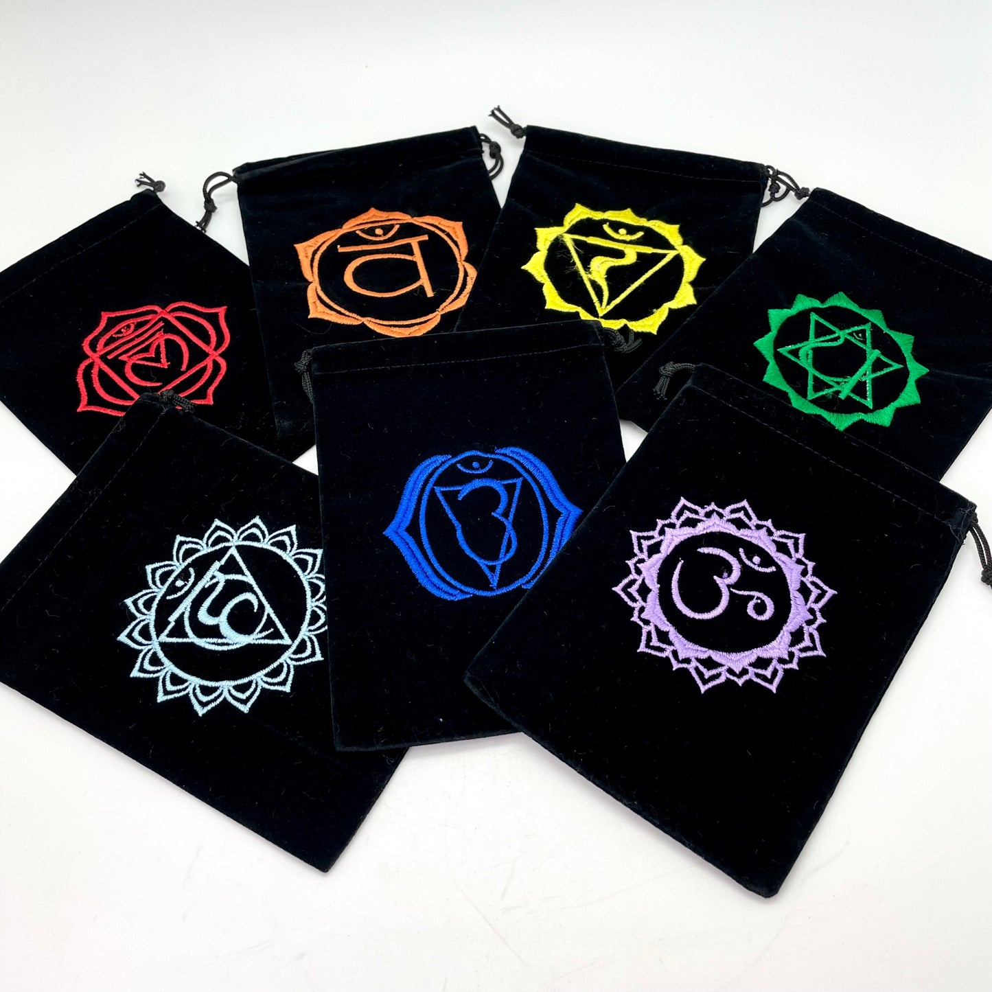 Black Velvet Chakra Pouch Bag