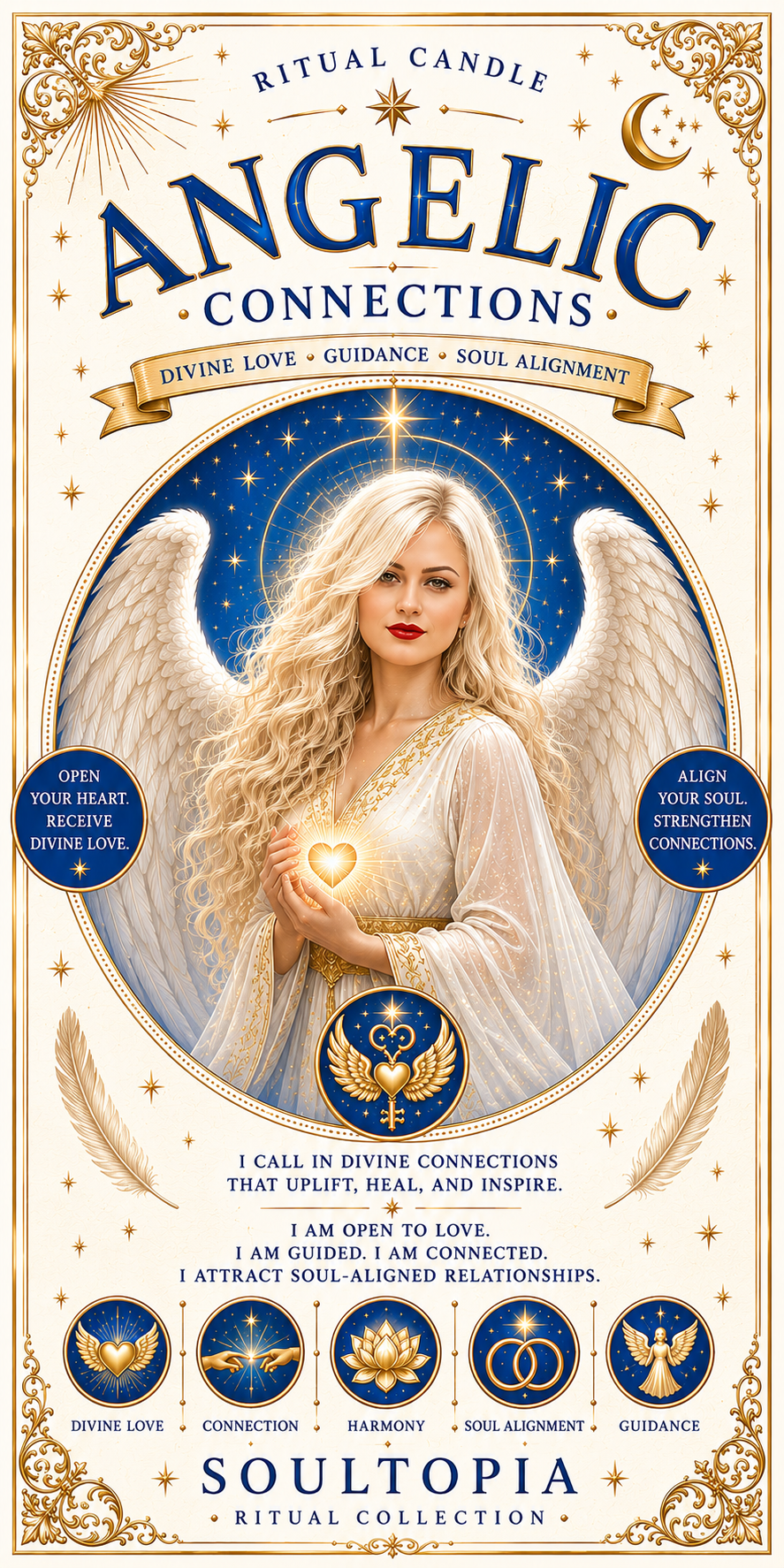 SoulTopia Angelic Connections Ritual Candle 7 Day