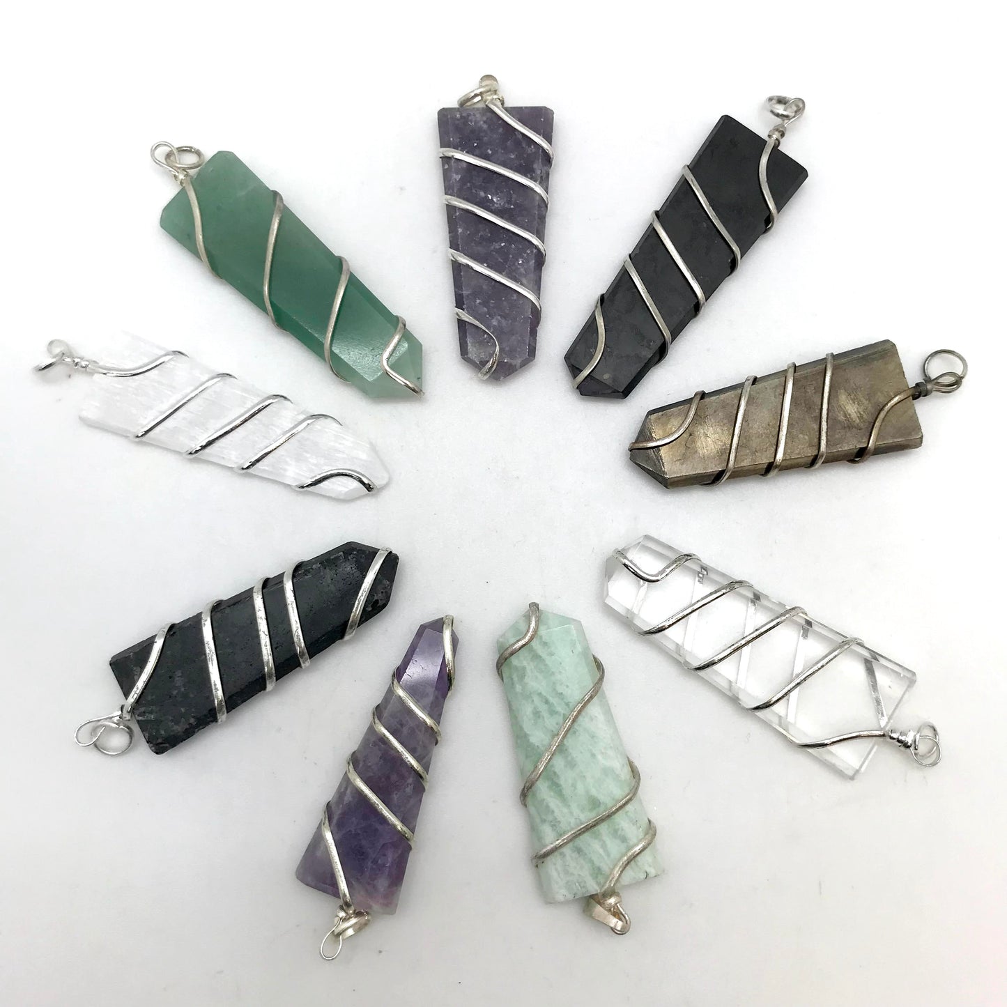 Flat Back Copper / Silver Wrapped Pendant