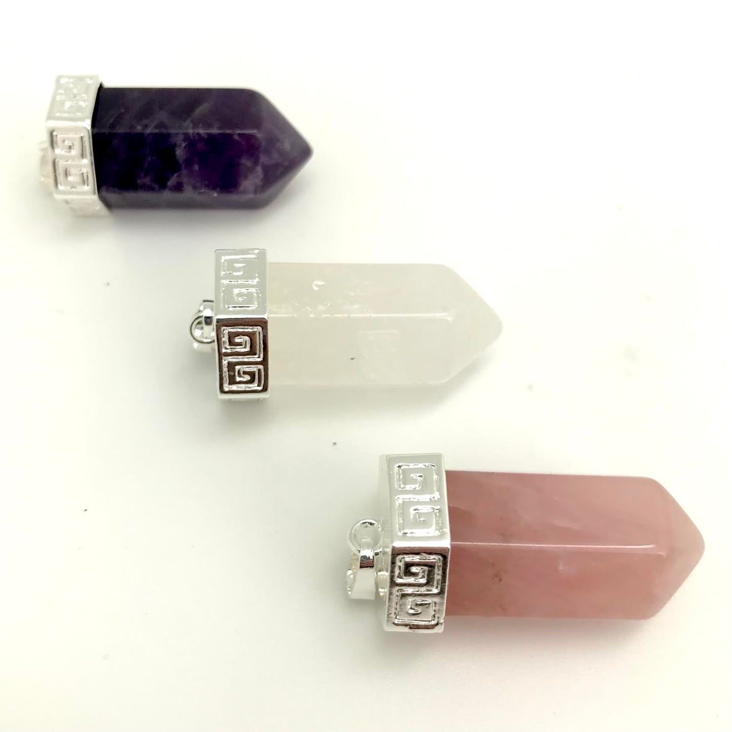 Assorted Silver Scroll Topped point Pendant