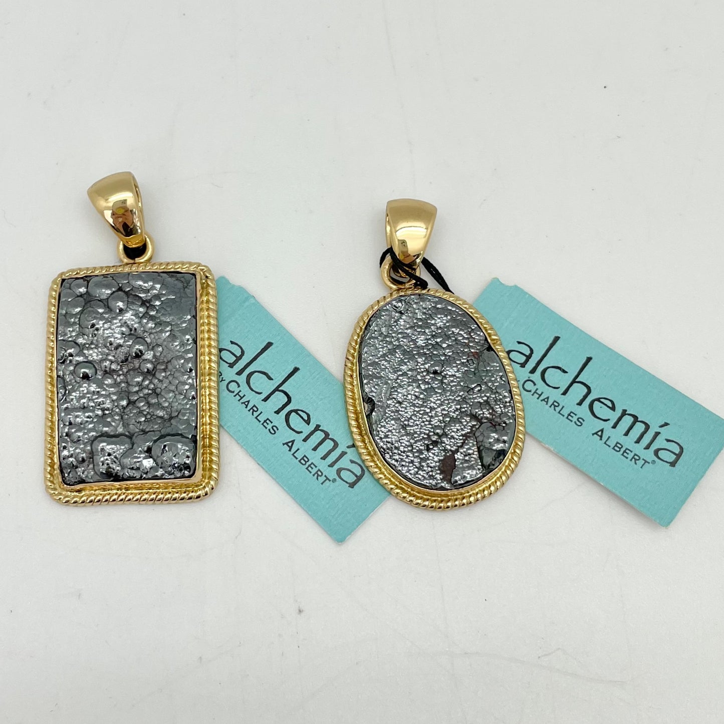 Alchemia - Hematite Gold Pendant by Charles Albert