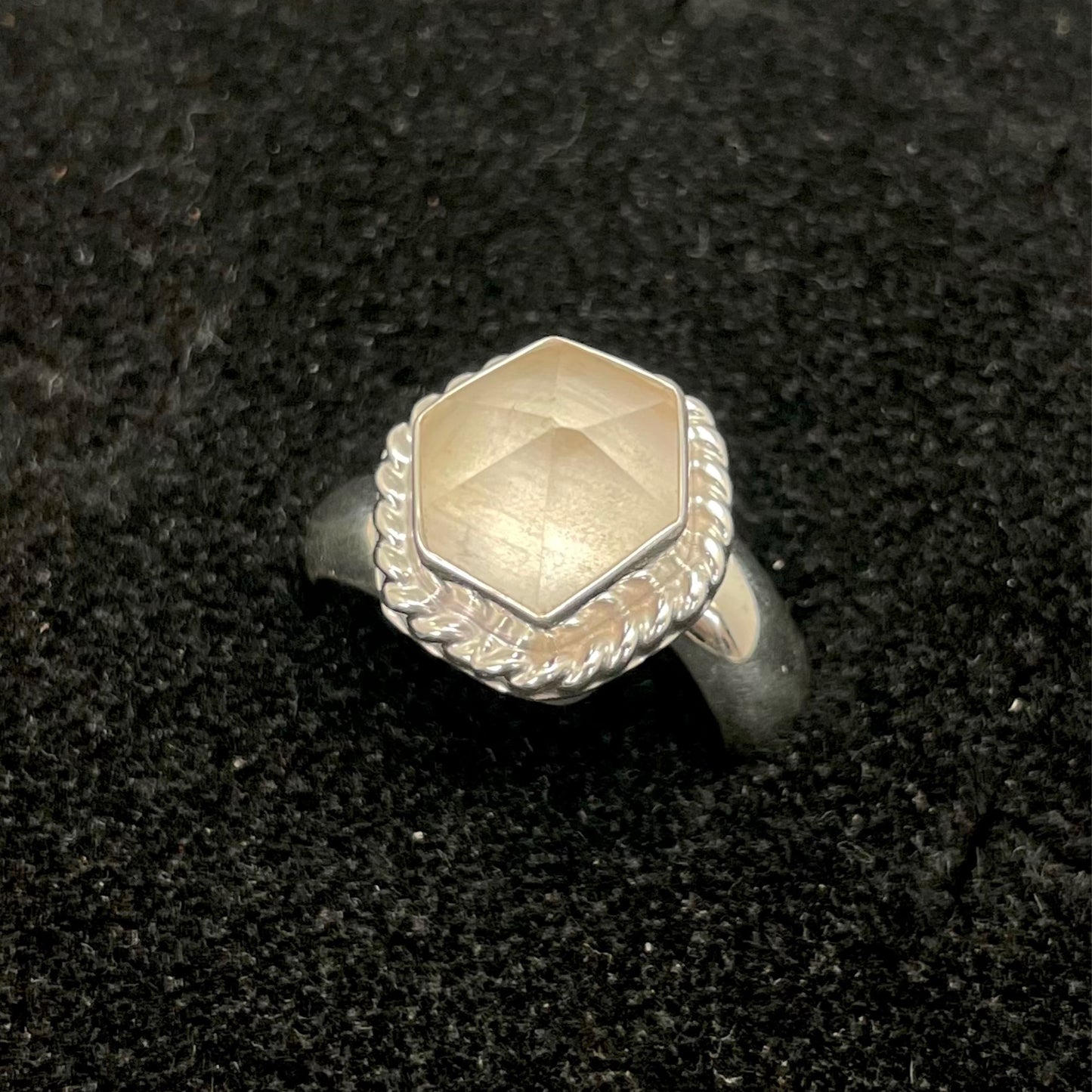 Alchemia - Clear Quartz Hexagon Point Sterling Silver Ring by Charles Albert