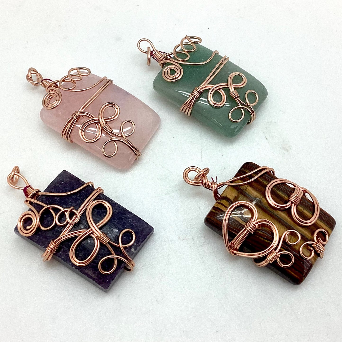 Copper Wire Wrapped Crystal Pendant (Assorted)
