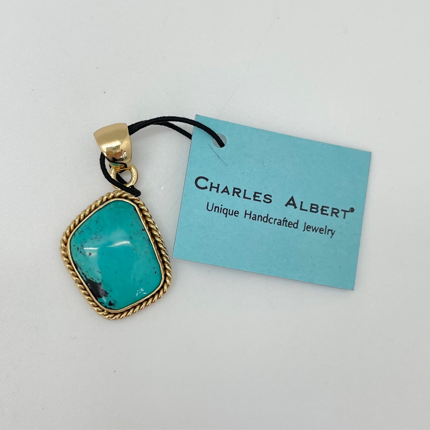 Alchemia - Turquoise Gold Pendant by Charles Albert