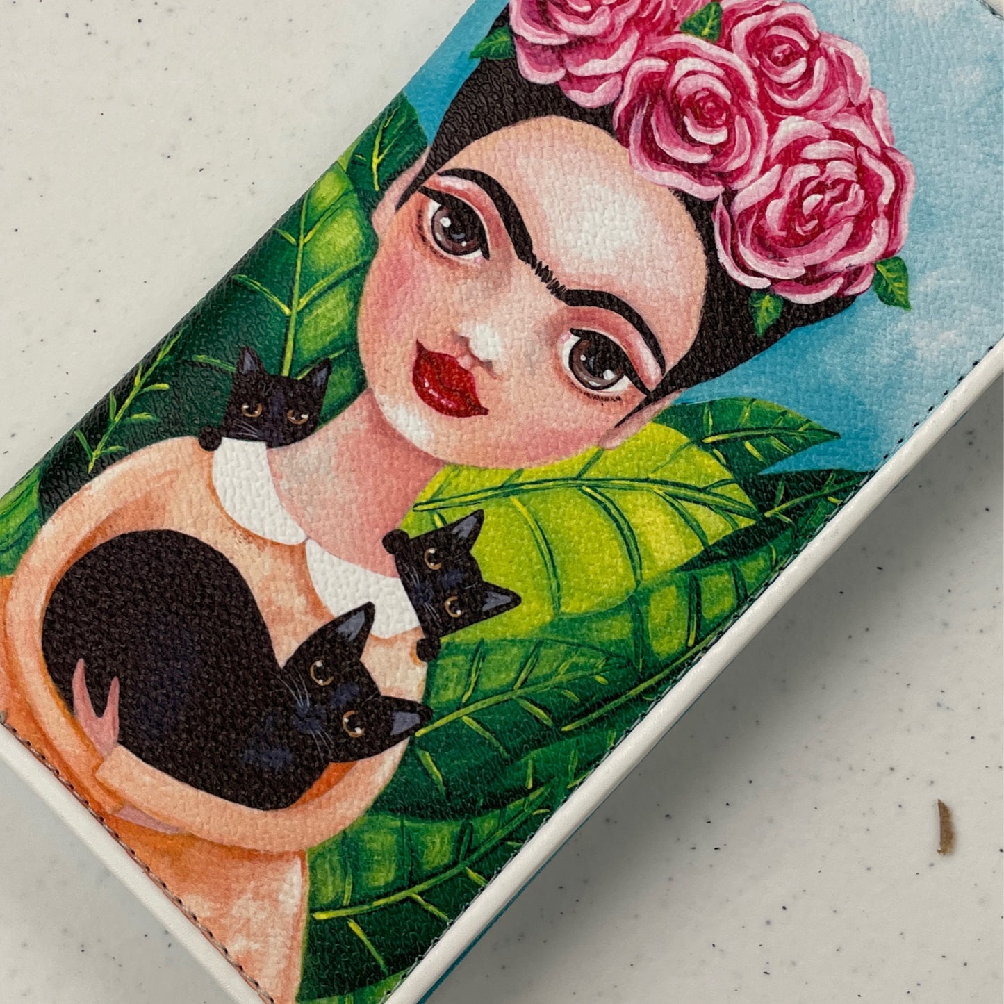 Frida Kahlo with Black Cats Wallet