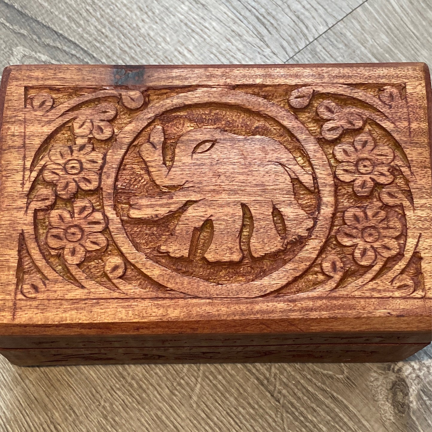 Elephant Wooden Storage Box