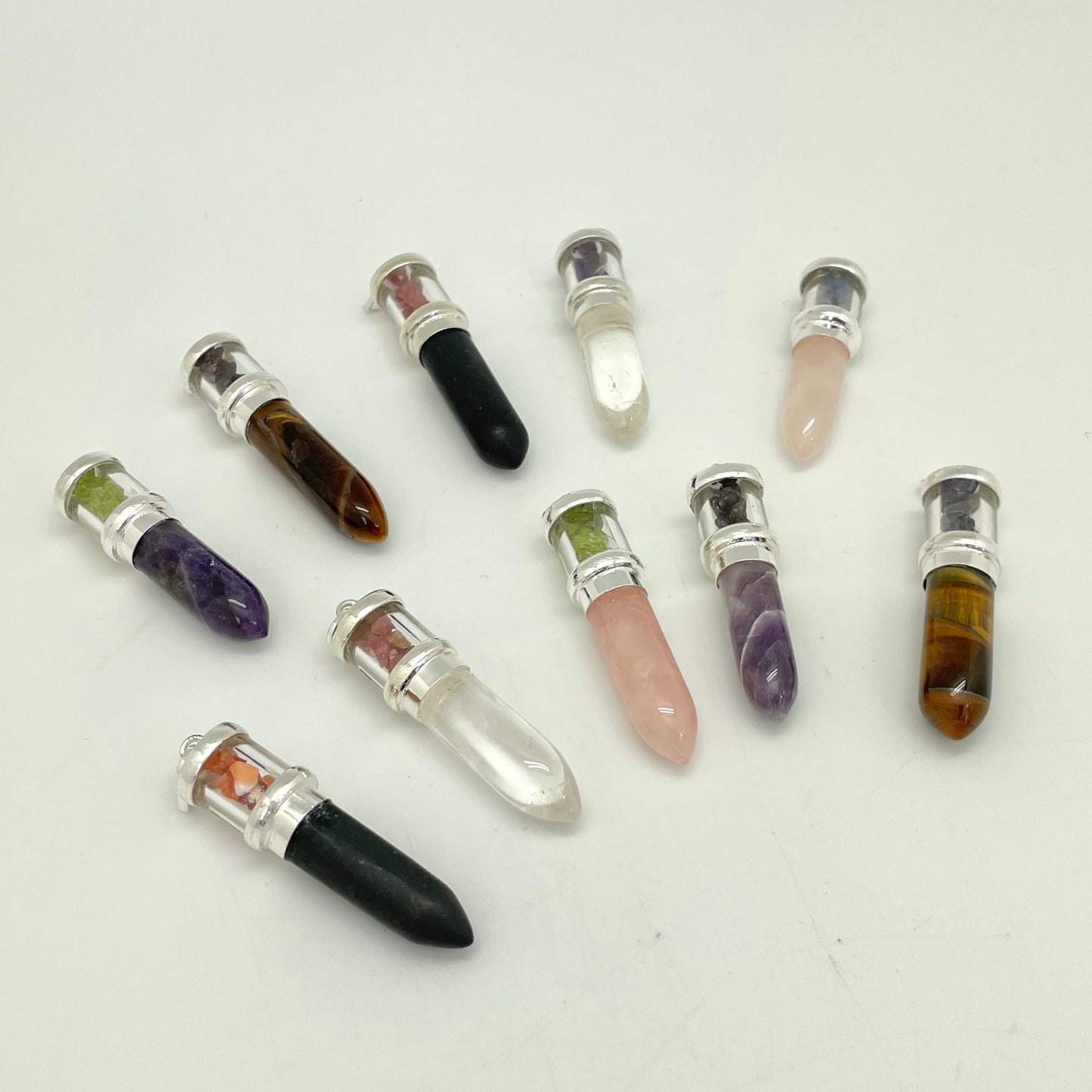 Bullet Crystal with Assorted Crystal Chips Pendant