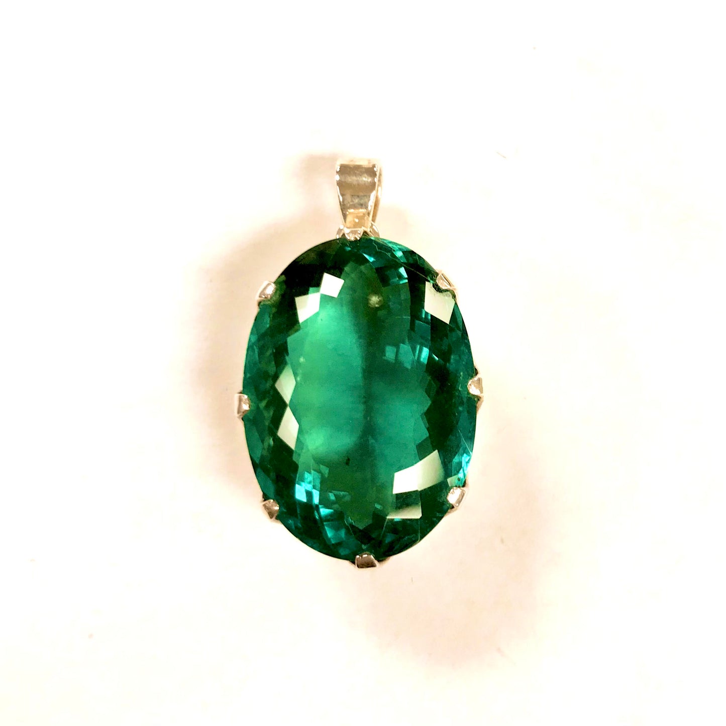 925 Silver Crown Fluorite Pendant