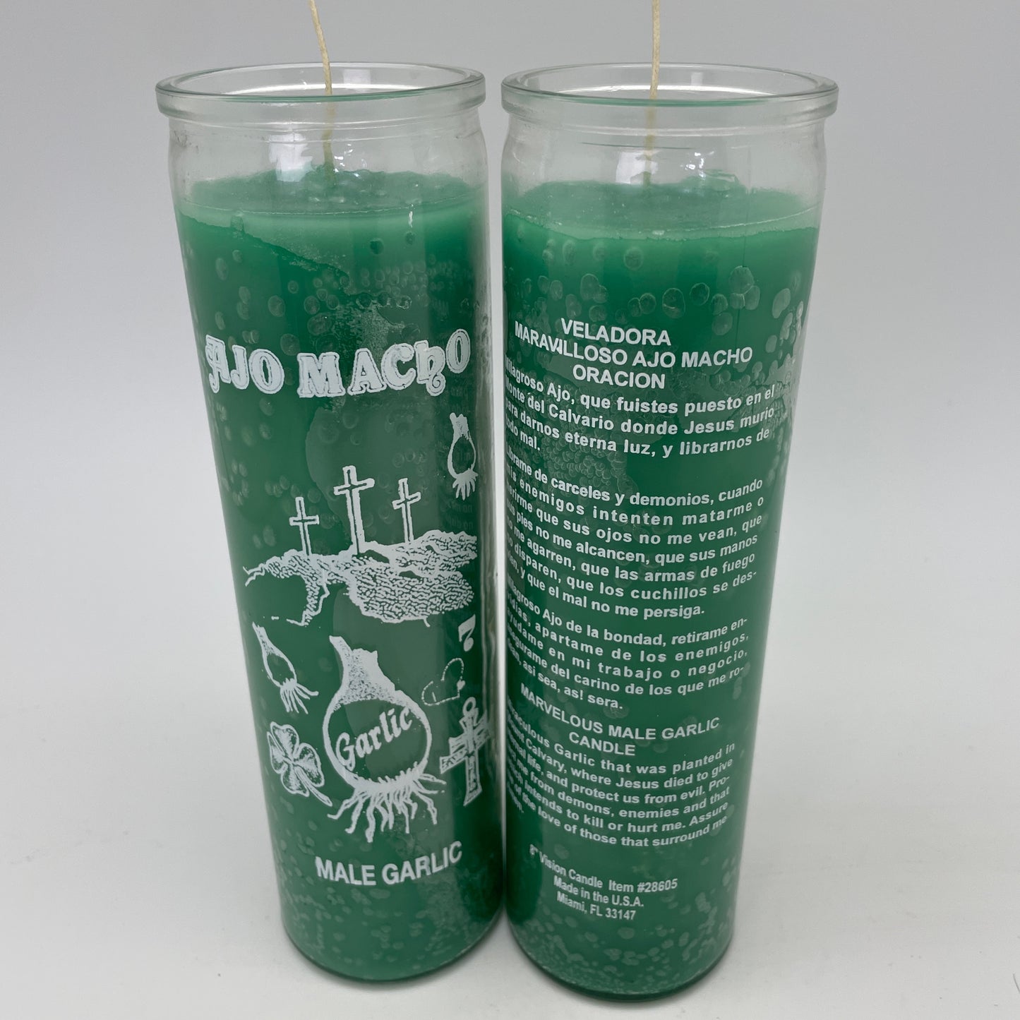 7 Day Male Garlic Candle (Green)