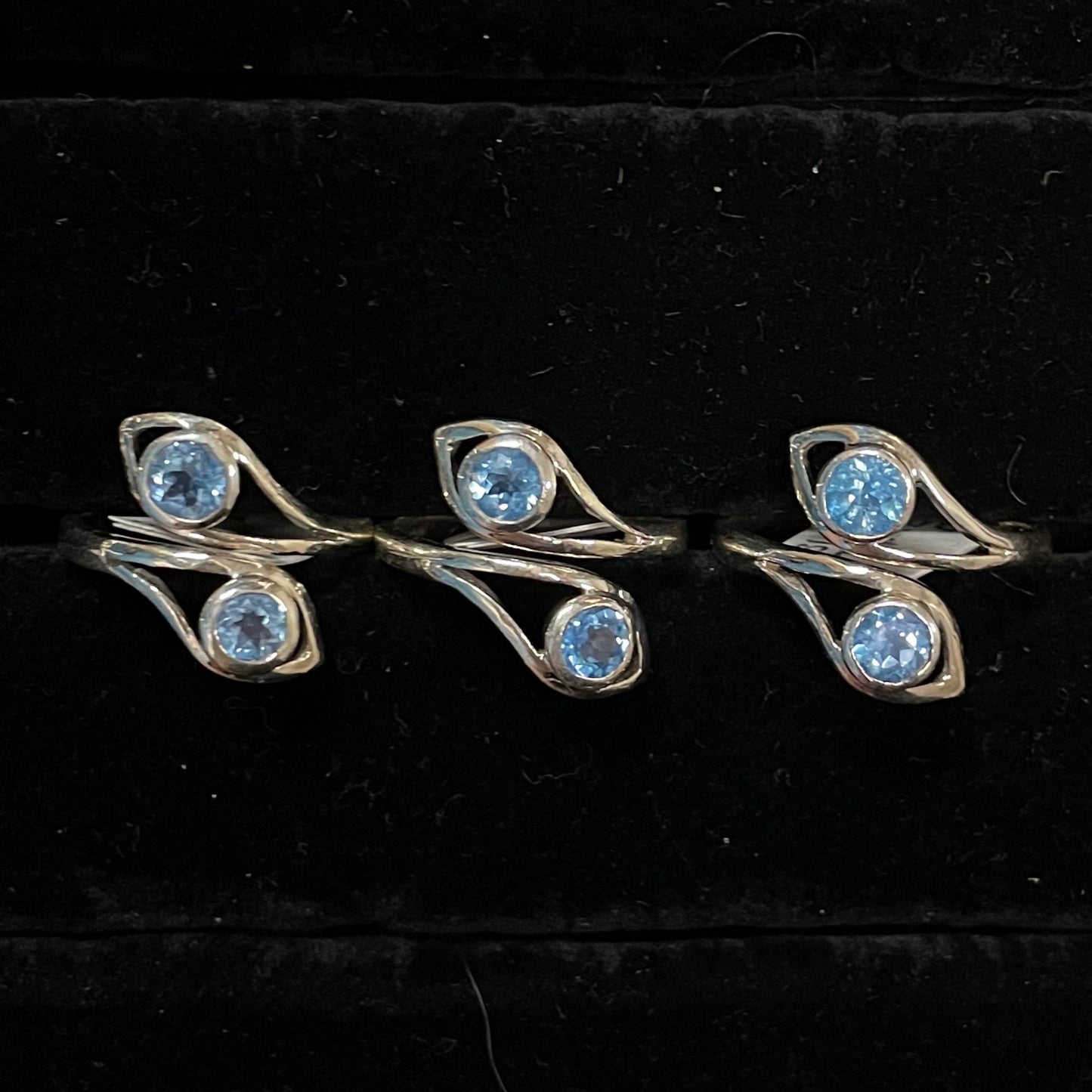 Blue Topaz Ring (2 Two Stones)