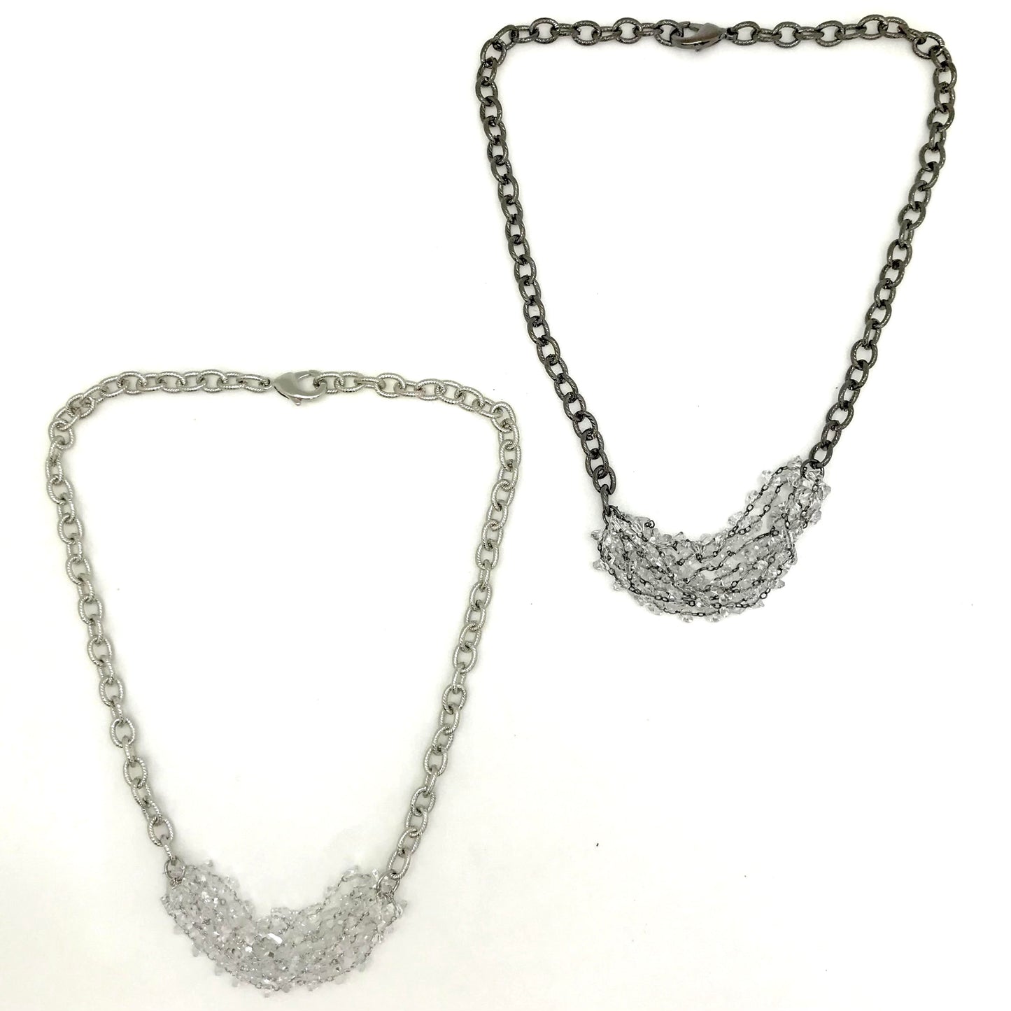 Chunky Chain with Clear beads Fashion Necklace