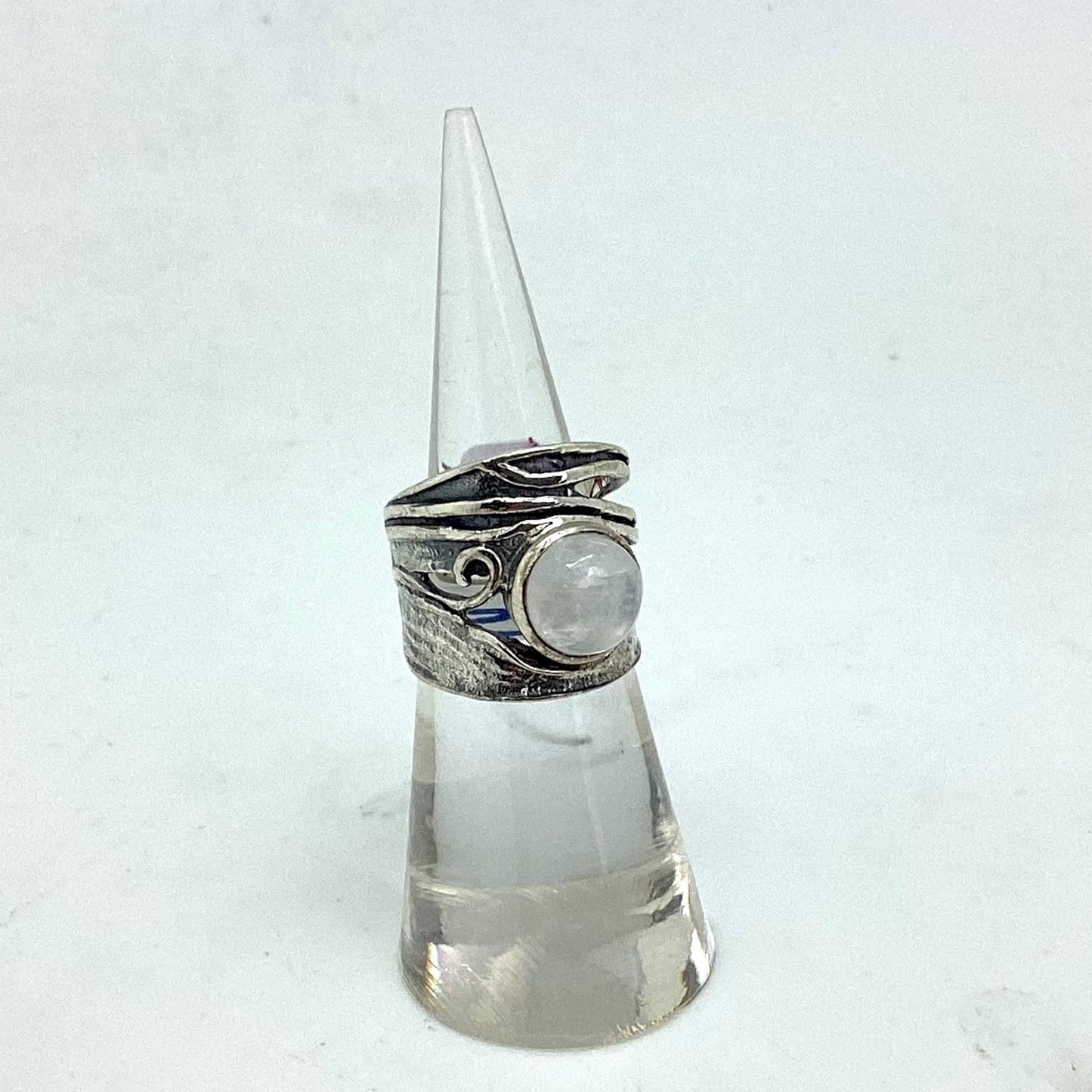 Thick Band Moonstone Ring Design by Monica