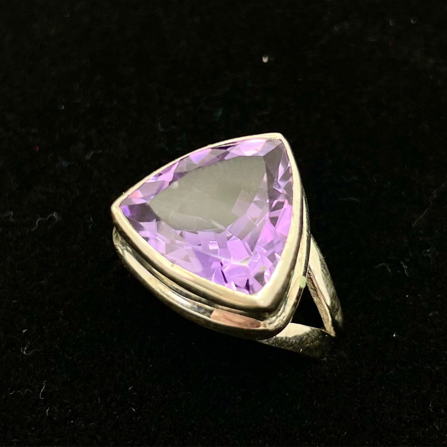 Amethyst Faceted Ring (Triangle)