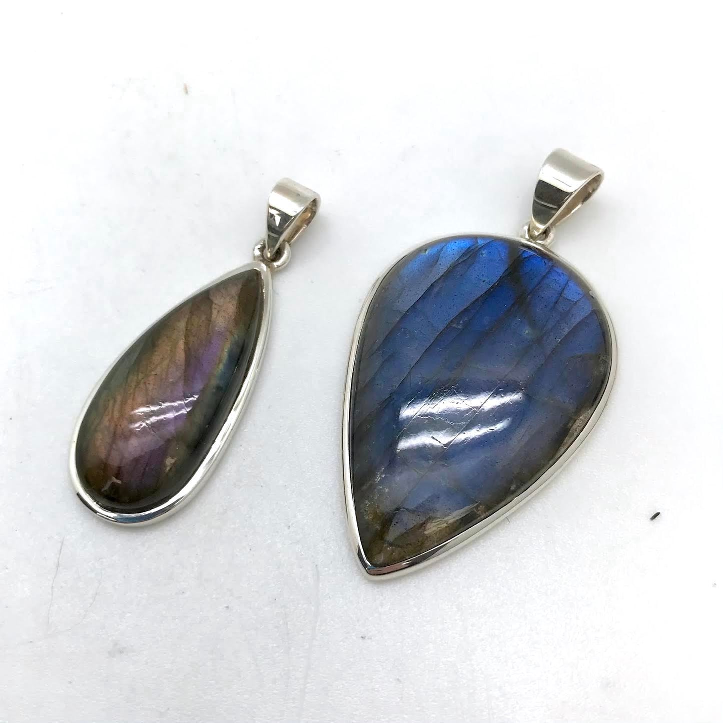 Silver Lined Labradorite Teardrop Pendant