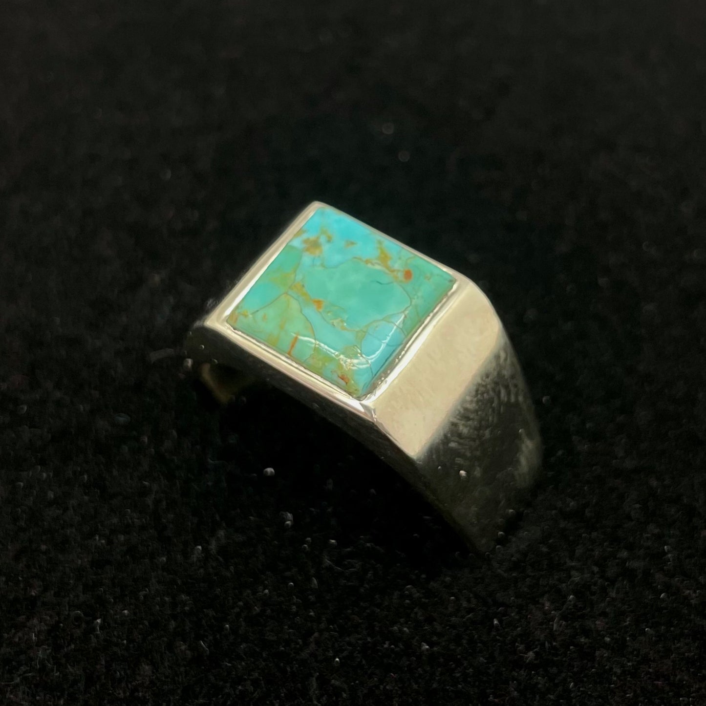 Turquoise Ring Thick Band (Rectangle / Square)