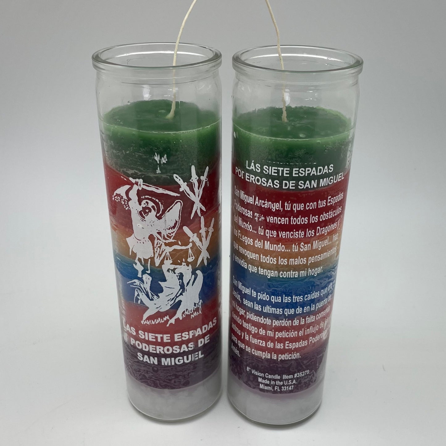 7 Day San Miguel 7 Espadas / Saint Michael 7 Swords Candle (Rainbow)