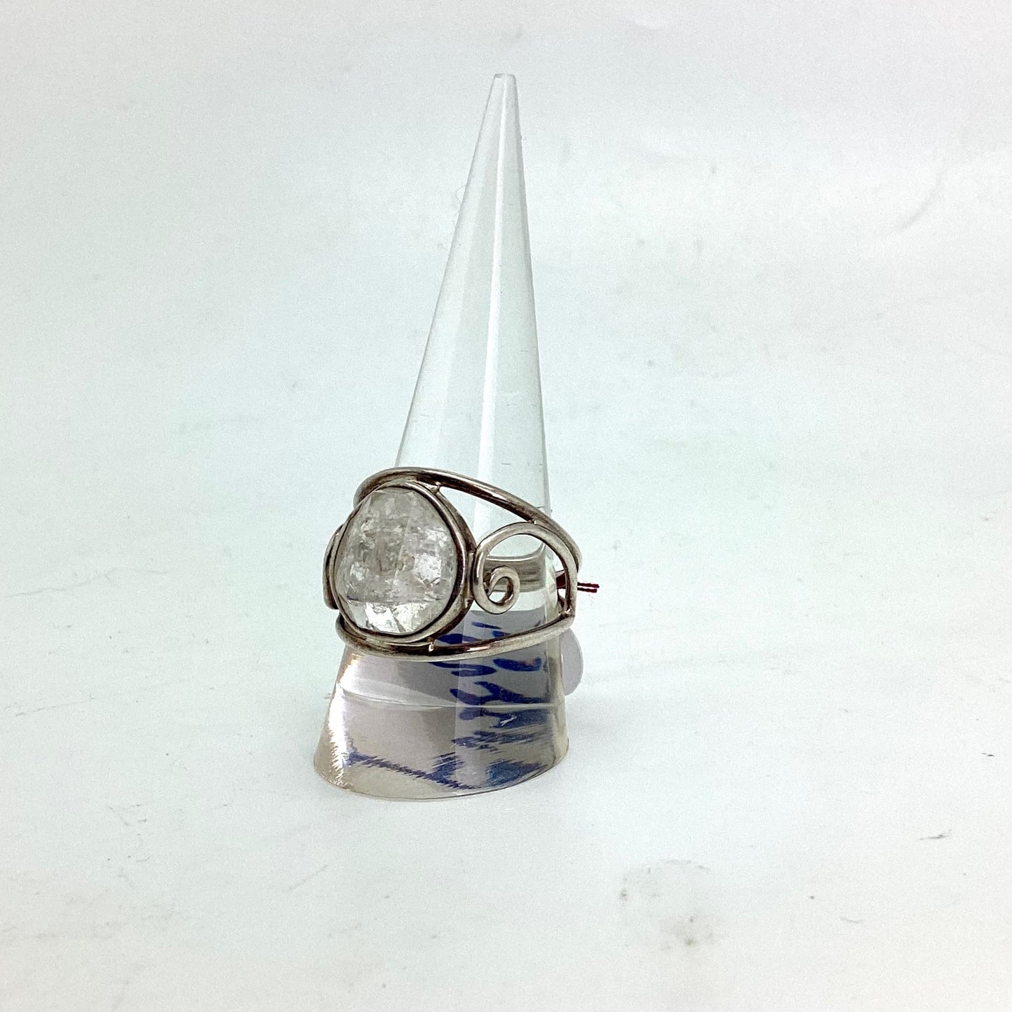 Swirl Thick Band Herkimer Ring