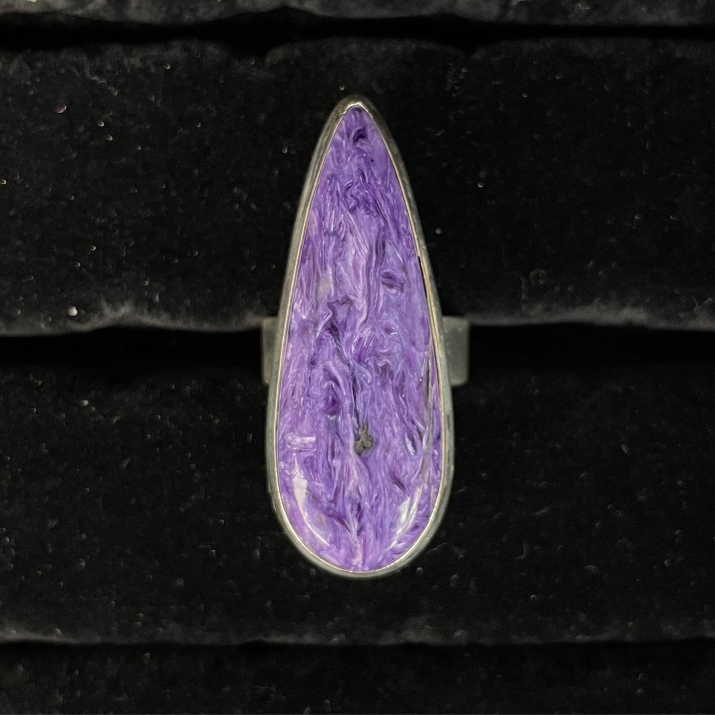 Charoite Ring (Teardrop)
