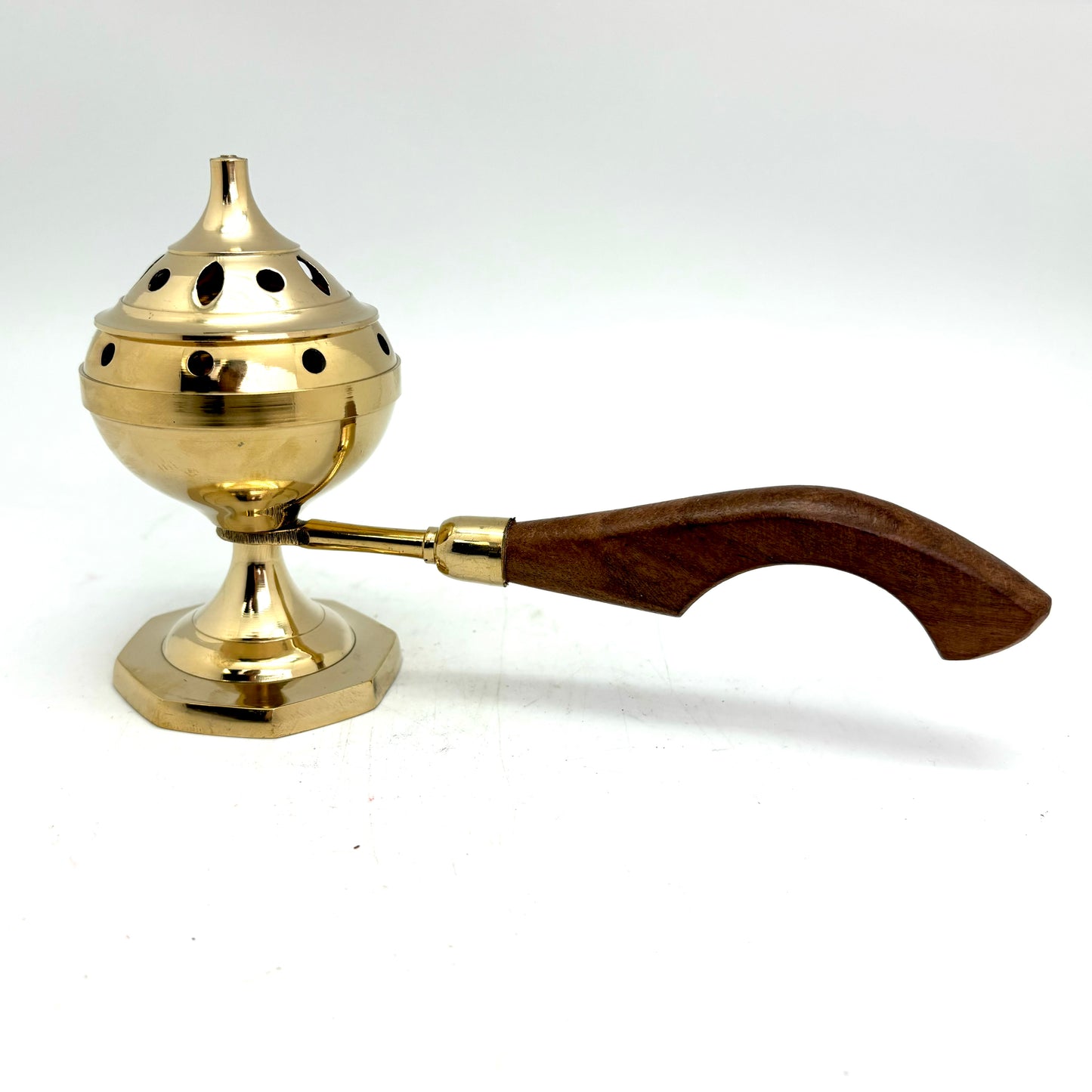 Brass Burner with Wooden Handle
