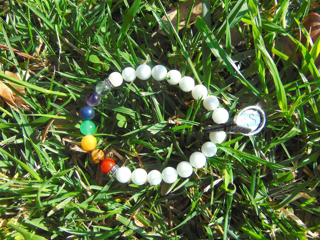 SoulChakra Bracelet with White Jade