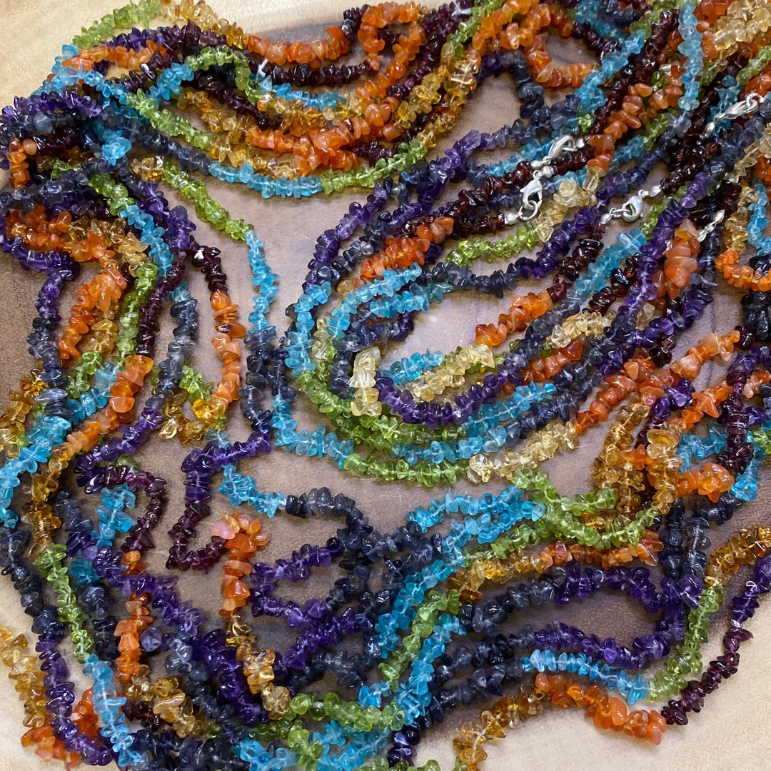 Chakra Crystal Chip Necklace