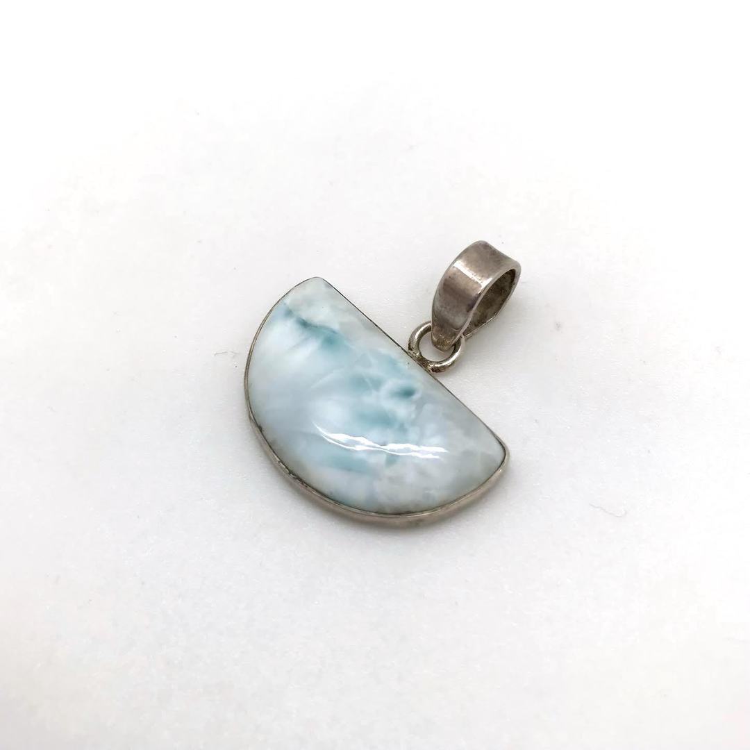 Larimar Half Moon Pendant