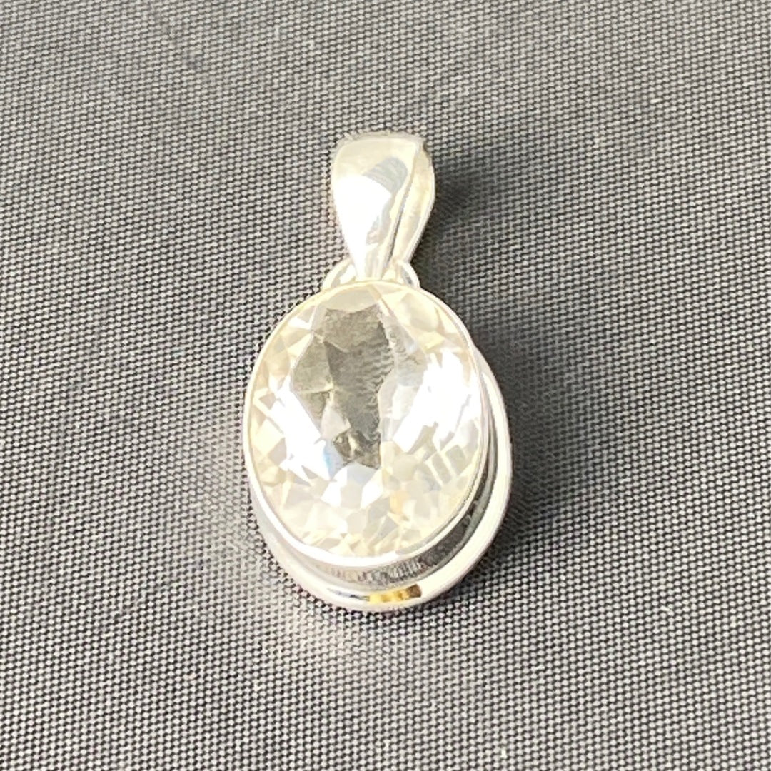 White Topaz Oval Pendant