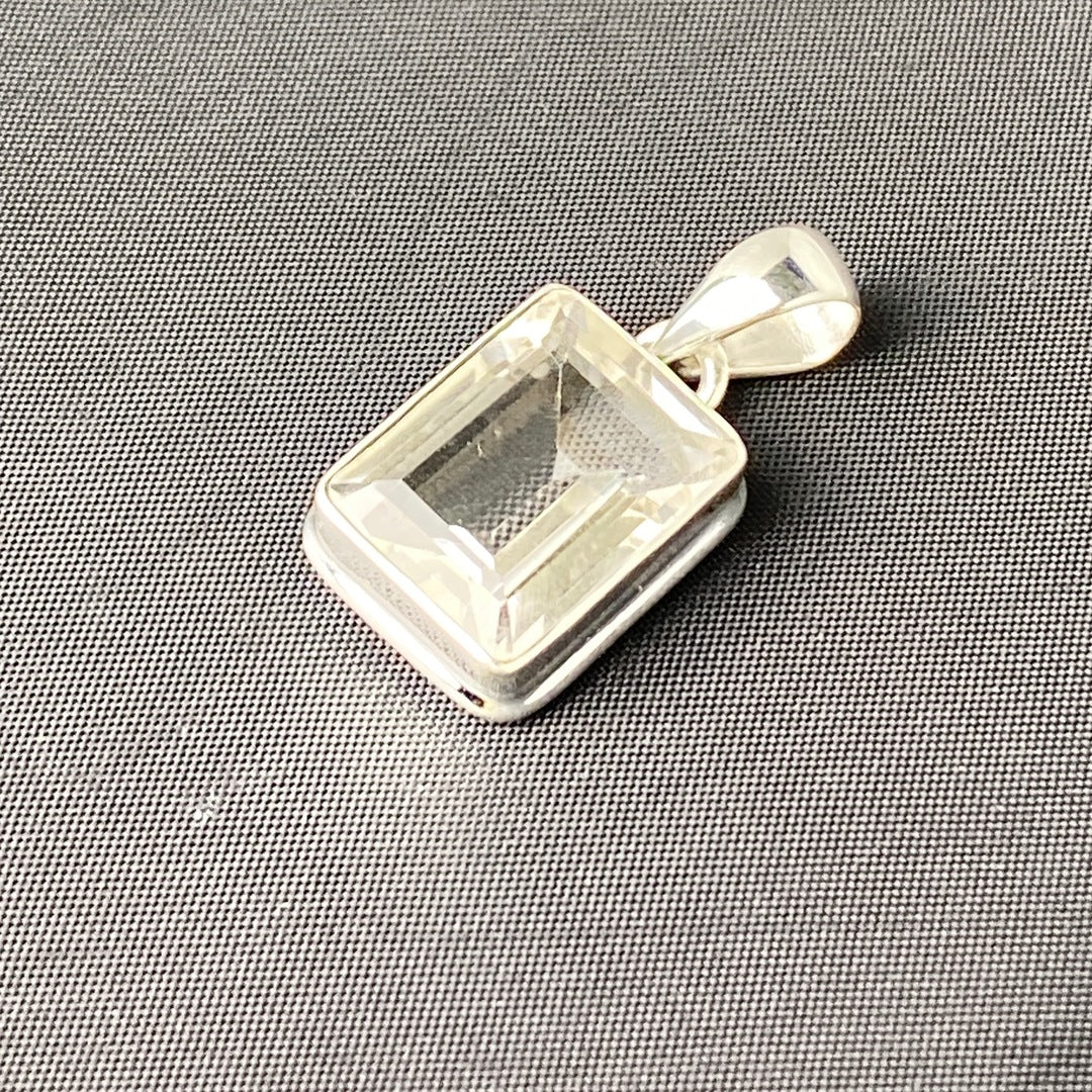 White Topaz Square / Rectangle Pendant