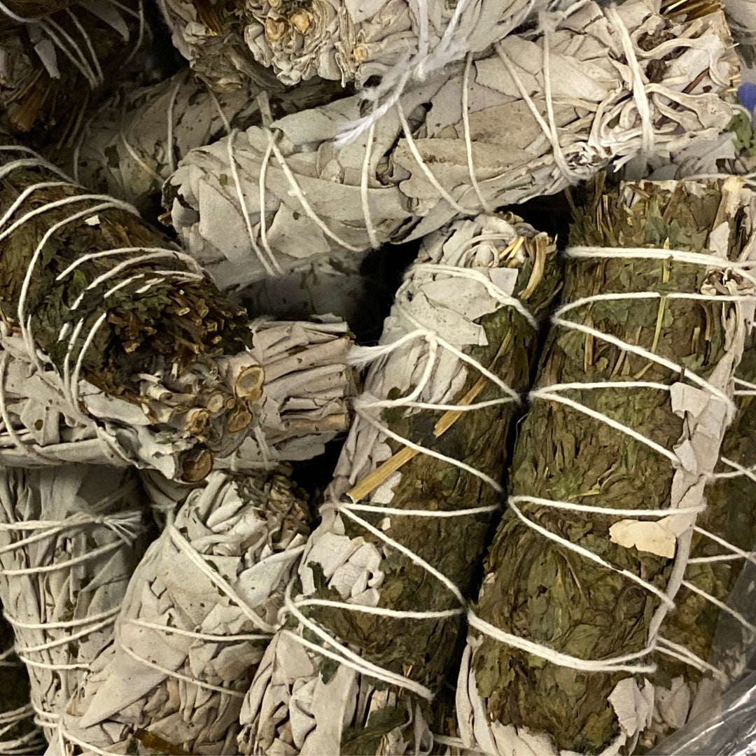 White Sage with Peppermint 4” Bundle