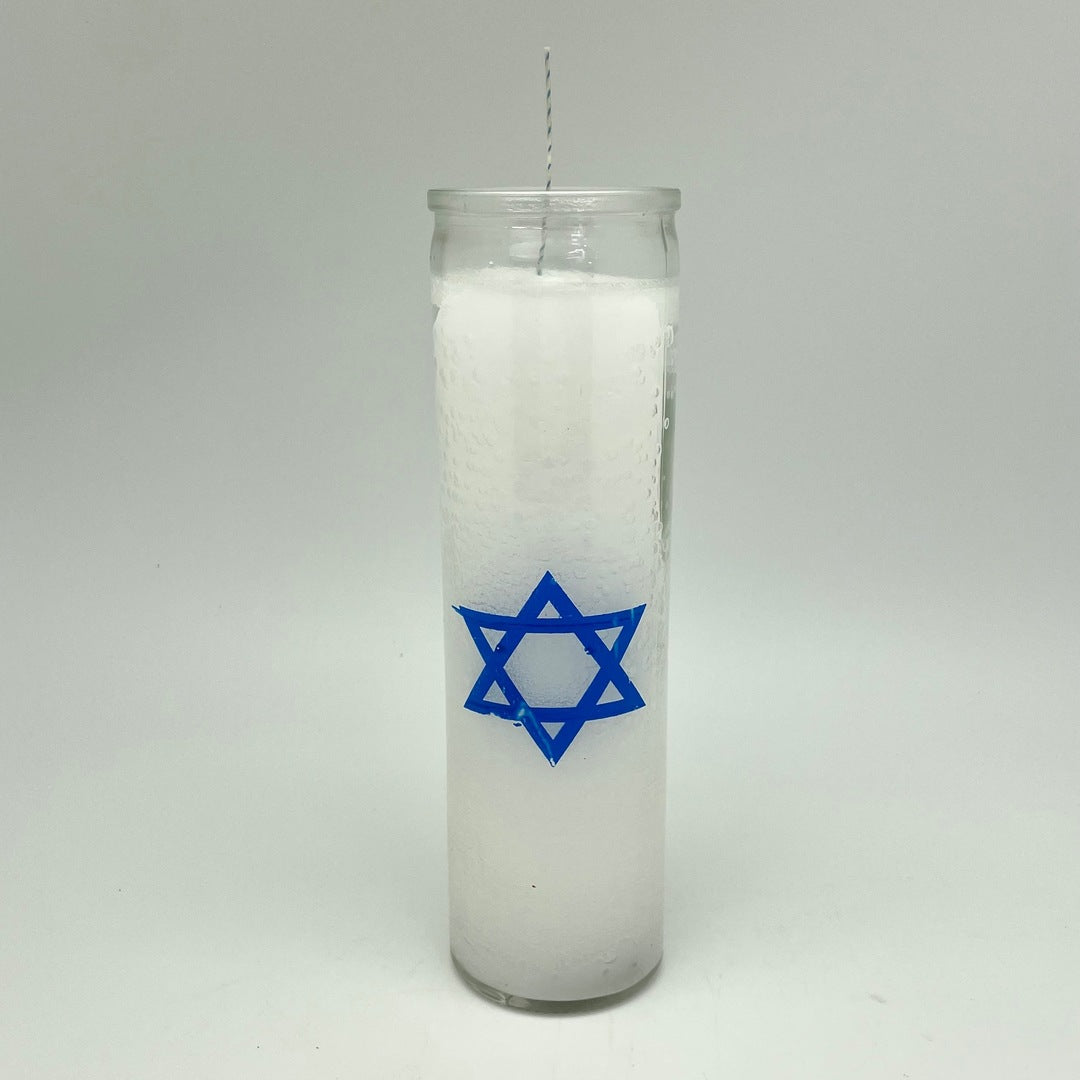 7 Day Star of David / Merkaba Candle White