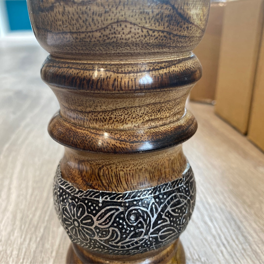 Decorative Round Wooden Charcoal Burner
