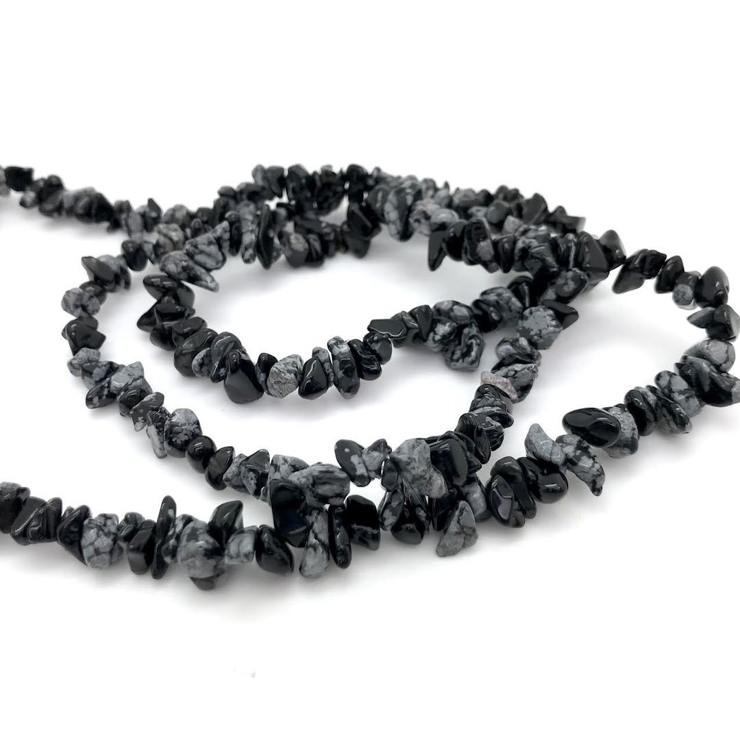Snowflake Obsidian Crystal Chip Necklace