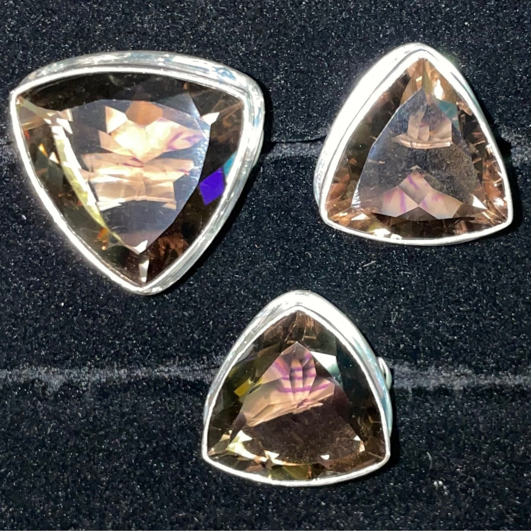 Smoky Quartz Faceted Ring (Triangle)