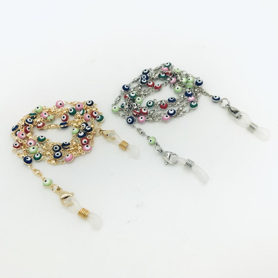 Fashion Jewelry - Multi-Color Evil Eye Glasses Chain