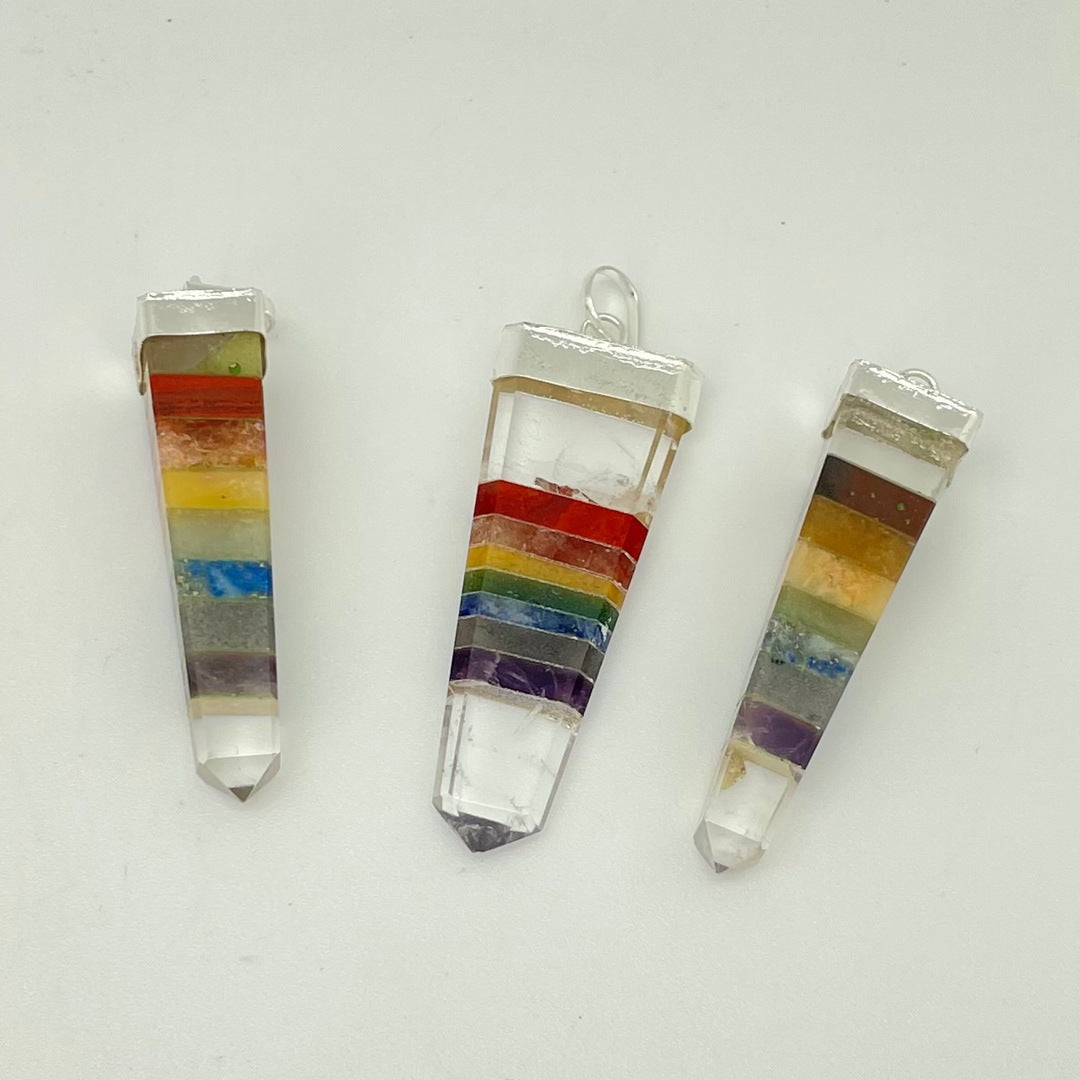 Chakra Crystals in Resin Pendant
