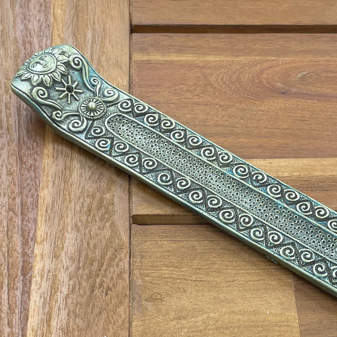 Antique Gold Sun Incense Holder