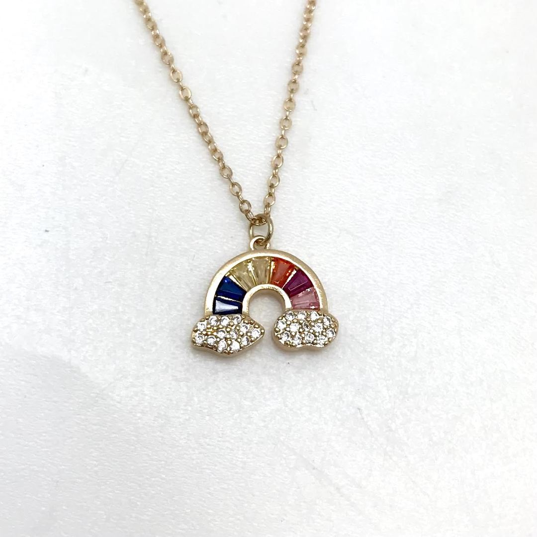 City - Cubic Zirconia Rainbow Gold Necklace