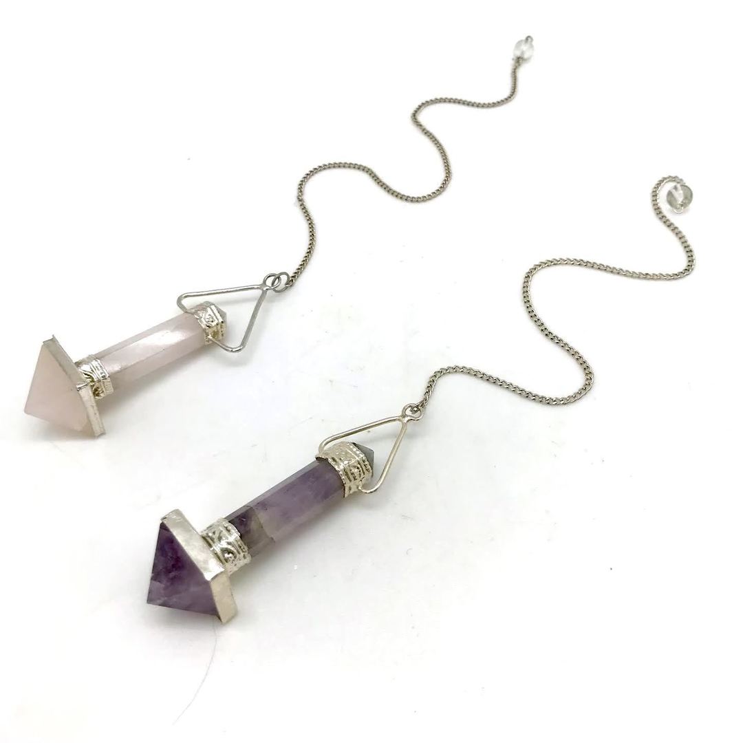 Crystal Point with Pyramid Crystal Pendulum - Arrow Shape