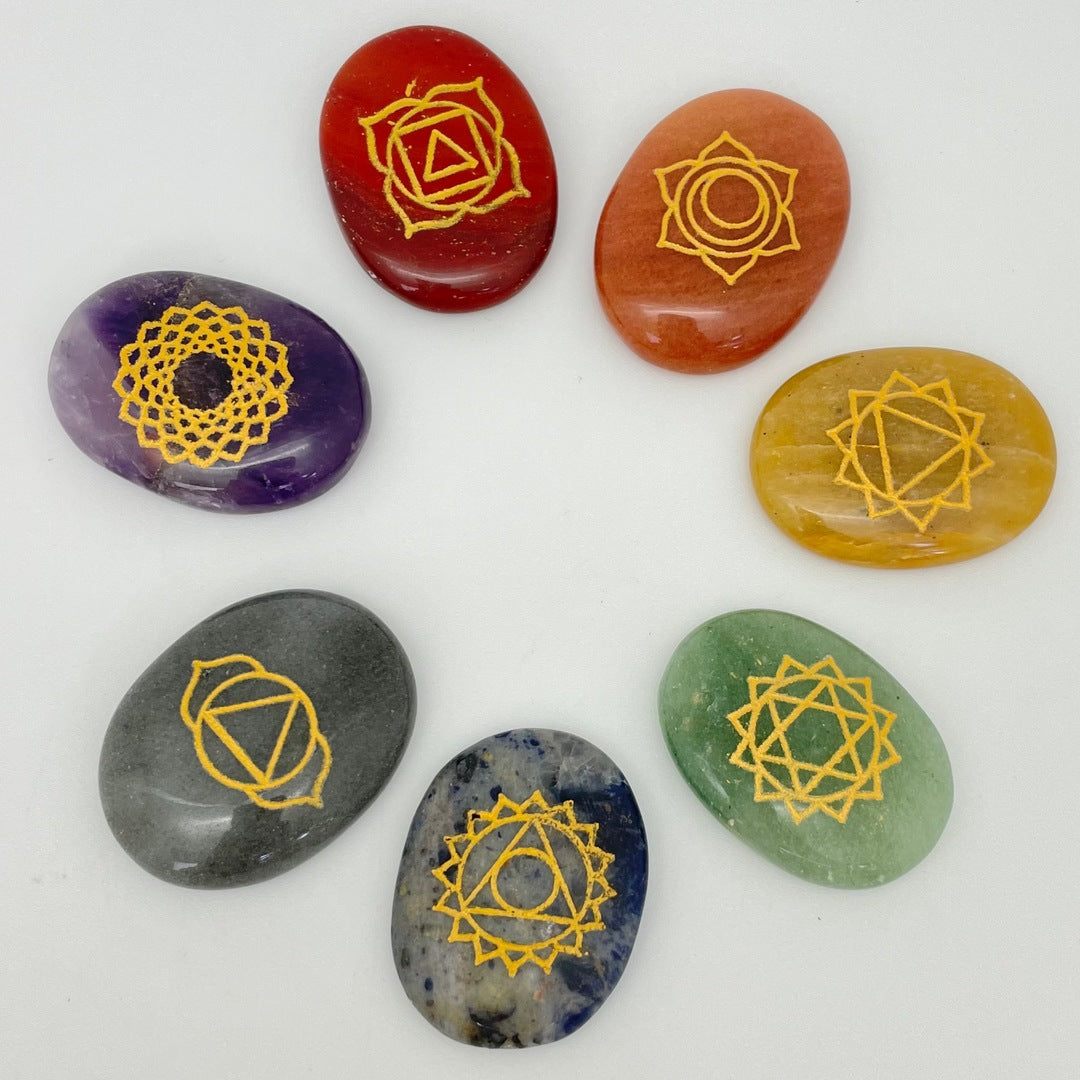 Engraved Chakra Set (Worry Stone)