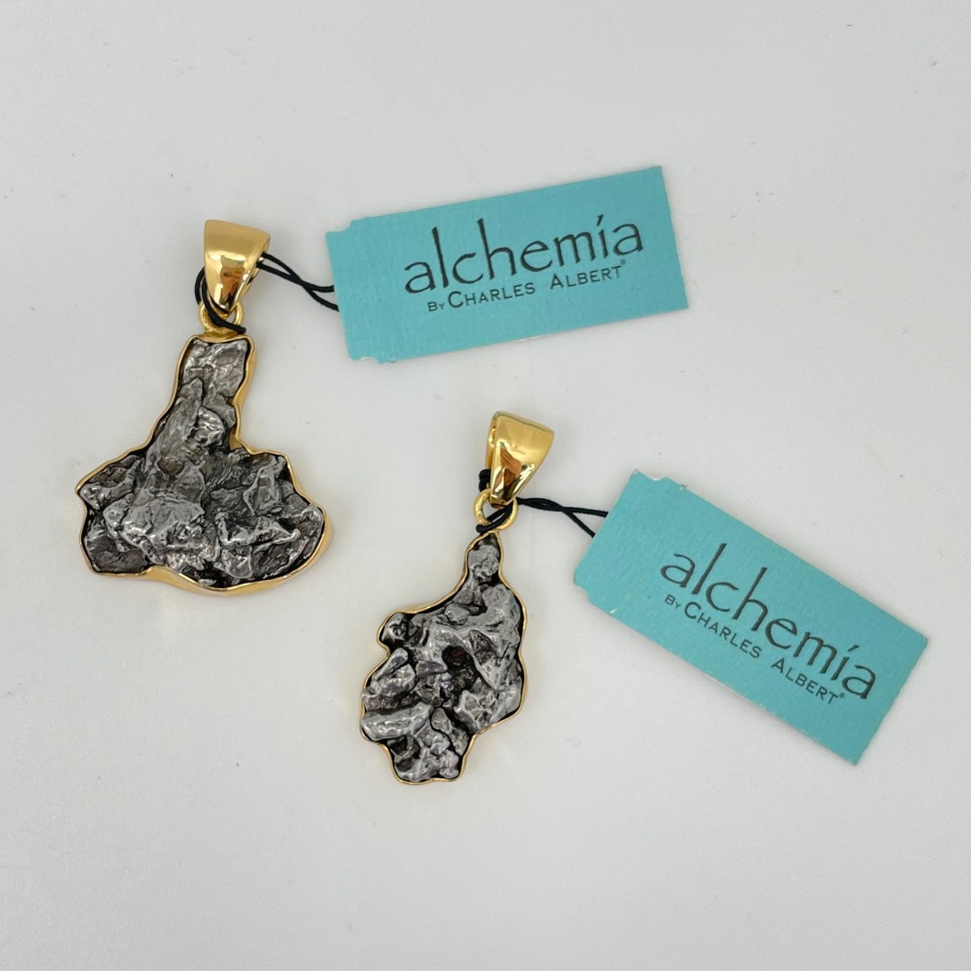 Alchemia - Meteorite Gold Pendant by Charles Albert