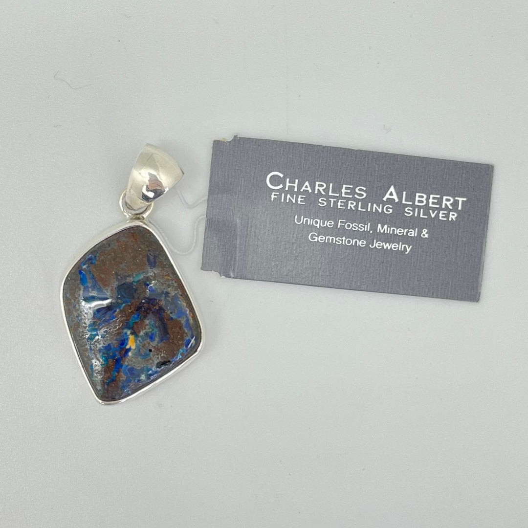 Alchemia - Boulder Opal Sterling Silver Pendant by Charles Albert