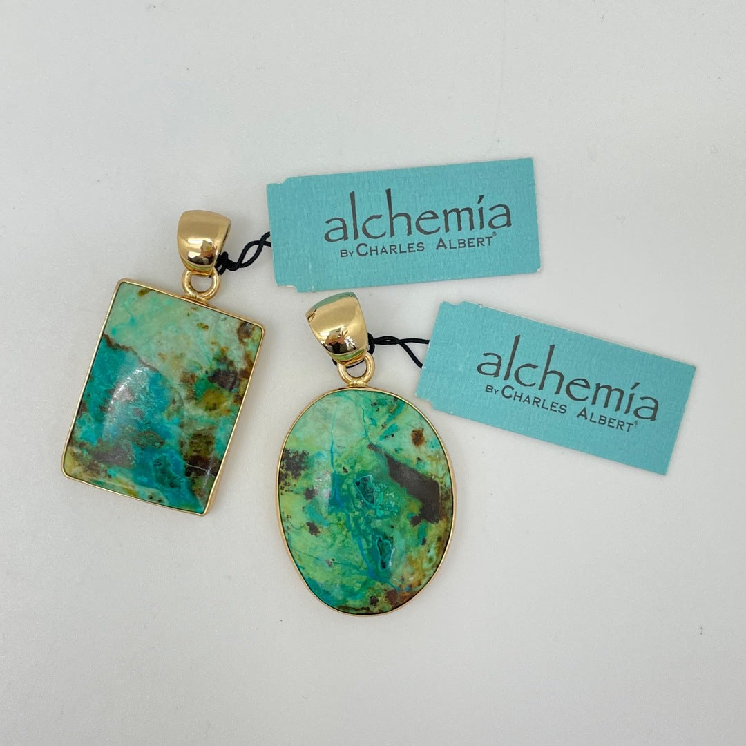Alchemia - Chrysocolla Pendant by Charles Albert