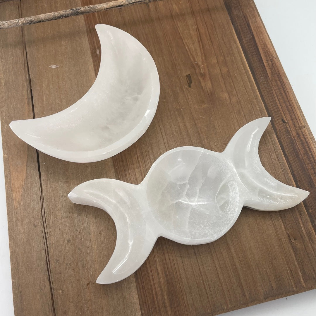 Selenite Moon / Triple Moon Bowl