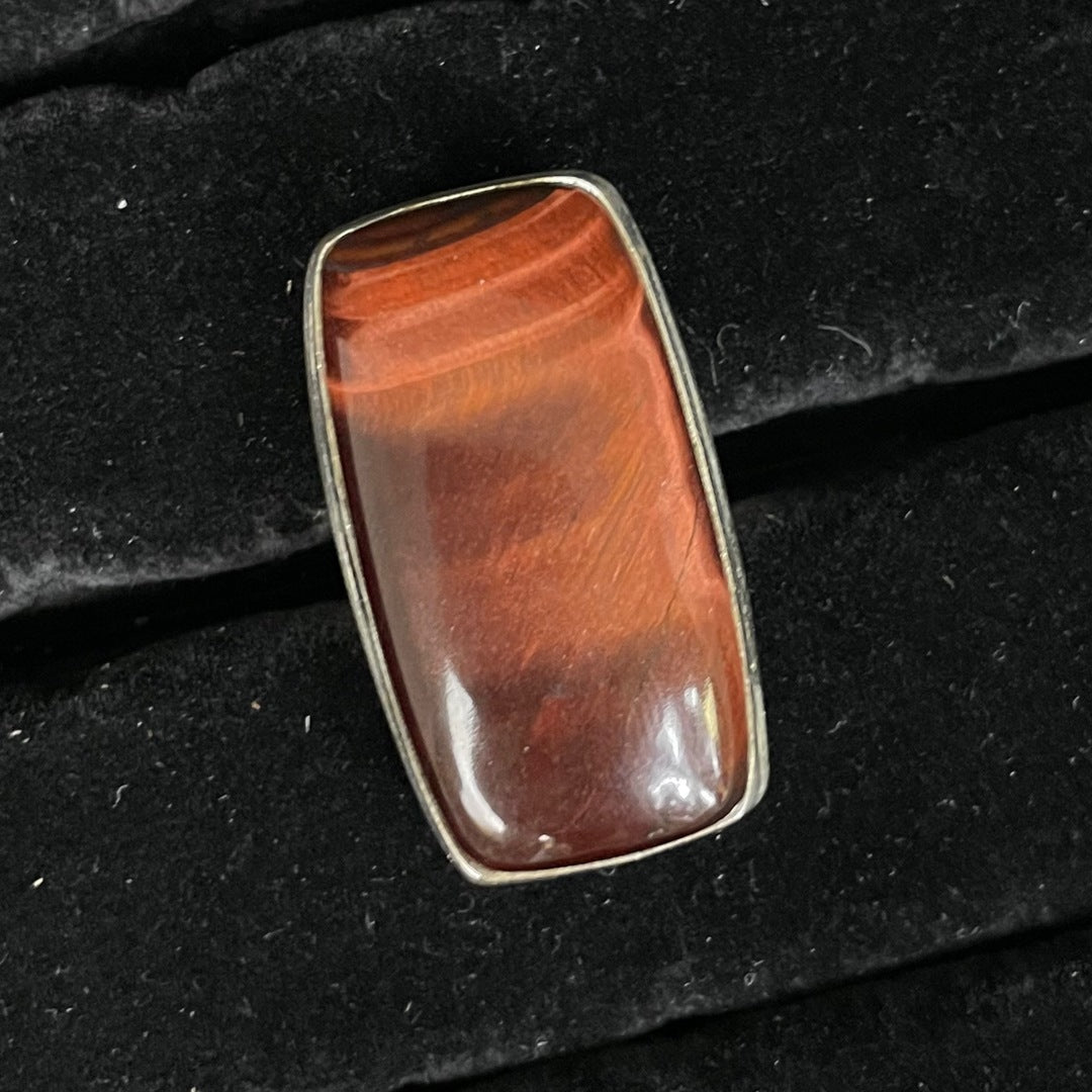 Red Tigers Eye Ring (Rectangle / Square)