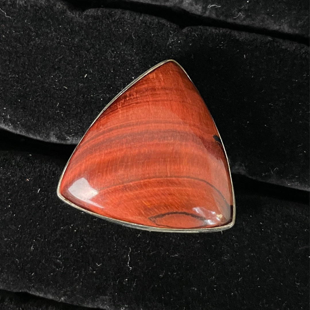 Red Tigers Eye Ring (Triangle)