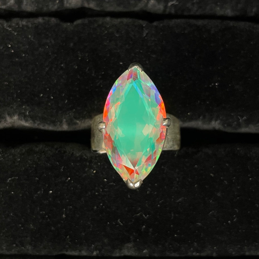 AB Mystic Quartz Faceted Ring (Marquise)