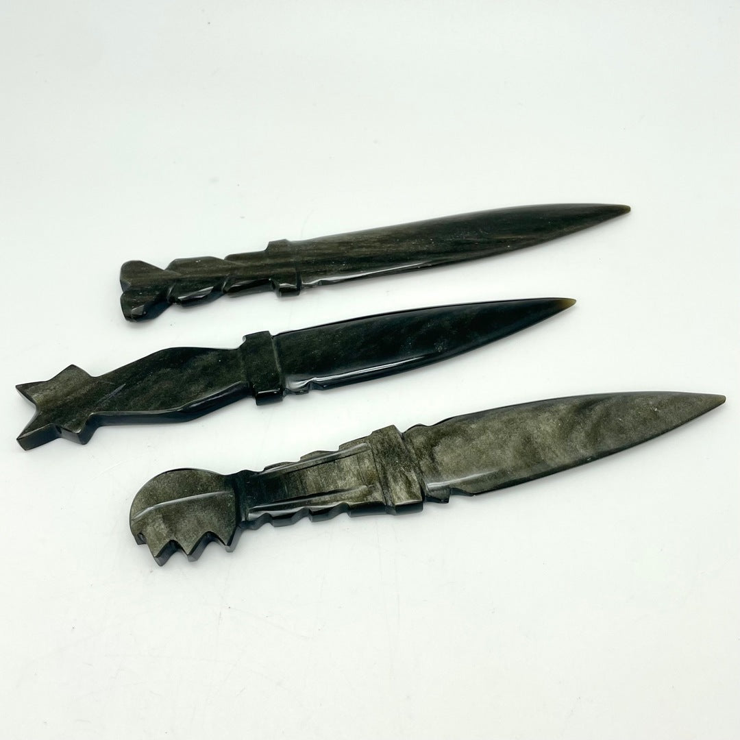 Gold Sheen Obsidian Knife