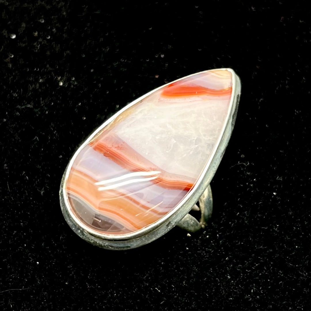 Botswana Agate Ring (Teardrop)