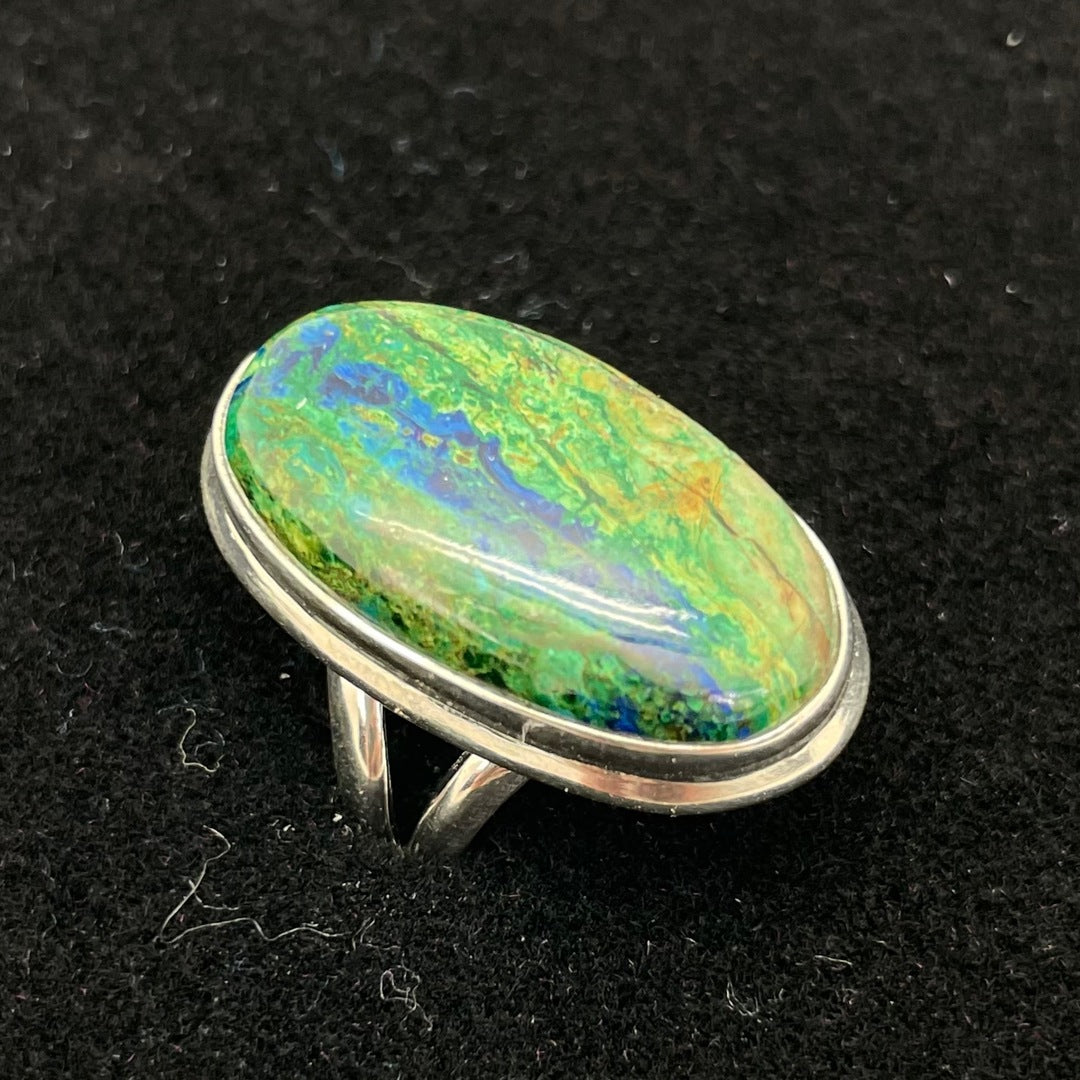 Azurite with Malachite Ring (Oval / Round)